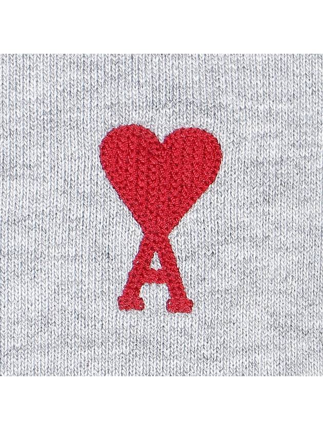 Cotton Heart Logo Sweatshirt Grey - AMI - BALAAN 6