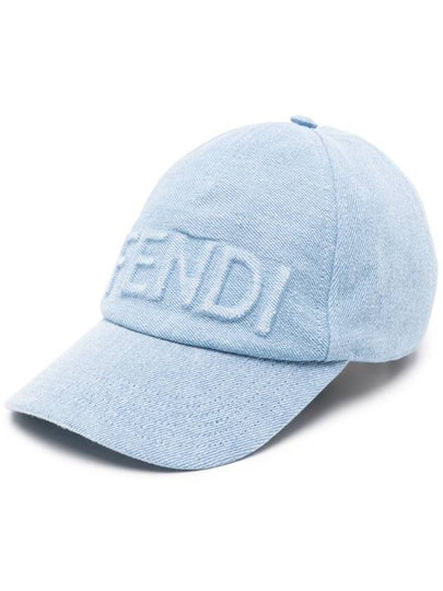 Emboss Logo Denim Ball Cap Light Blue - FENDI - BALAAN 2