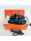 Hermes Chypre H Logo Calfskin Sandals Black - HERMES - BALAAN 11