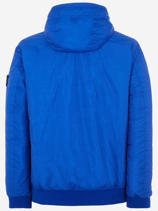 Men's Garment Dyed Crinkle Reps Recycled Nylon Primaloft TC Hooded Jacket Ultramarine Blue - STONE ISLAND - BALAAN 3