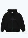 Garment Dyeing Cotton Jersey Zip-Up Hoodie Black - STONE ISLAND - BALAAN 2