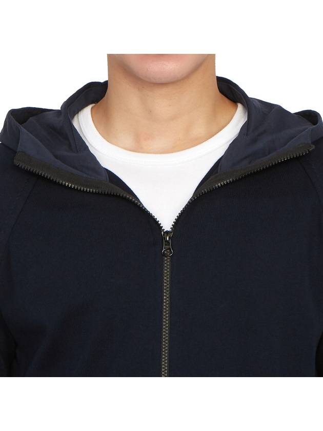 Men's Soft Cotton Zip Up Hoodie Navy - STONE ISLAND - BALAAN 9