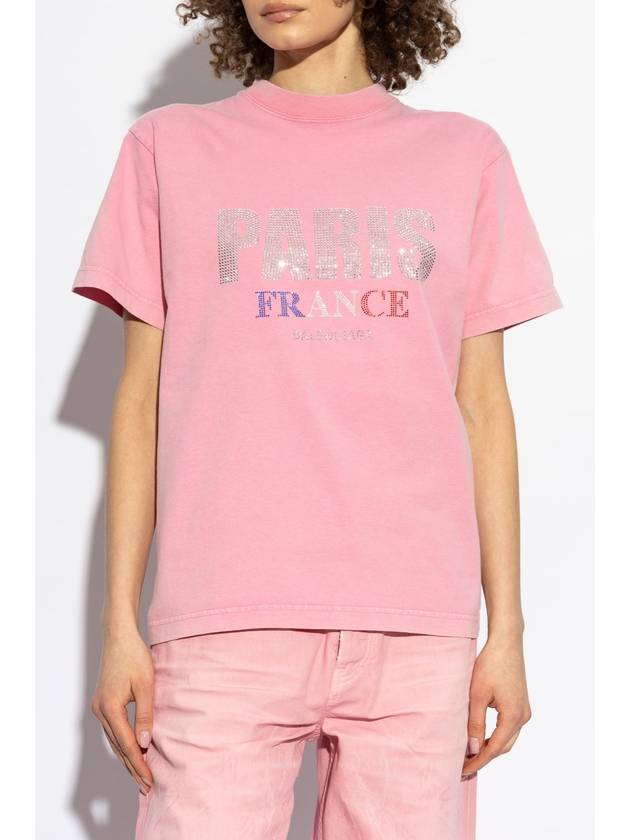 Balenciaga T-shirt With Logo, Women's, Pink - BALENCIAGA - BALAAN 3