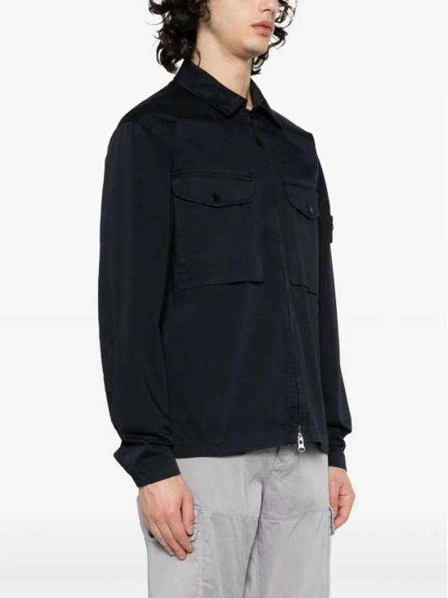 Compass Badge Zipped Jacket Orange Navy Blue - STONE ISLAND - BALAAN 4