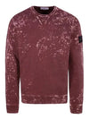 Off-Dye Treatment Crewneck Sweatshirt Dark Burgundy - STONE ISLAND - BALAAN 2