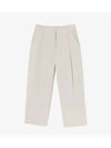 Women s semi wide one tuck pants cream - LACOSTE - BALAAN 1