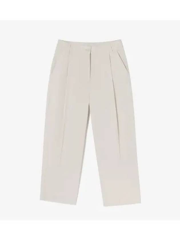 Women s semi wide one tuck pants cream - LACOSTE - BALAAN 1