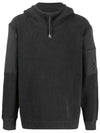 Garment Dyed Lens Patch Pocket Hoodie Black - CP COMPANY - BALAAN 3