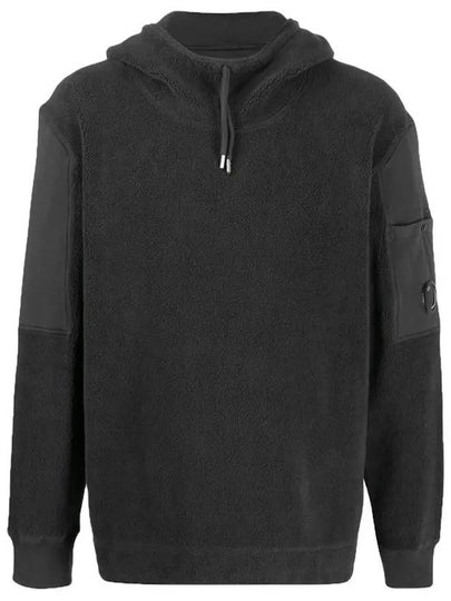 Garment Dyed Lens Patch Pocket Hoodie Black - CP COMPANY - BALAAN 2