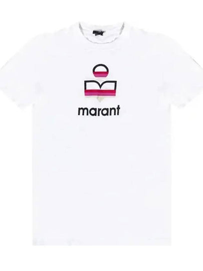 Karman Logo Linen Short Sleeve T-Shirt White - ISABEL MARANT - BALAAN 2