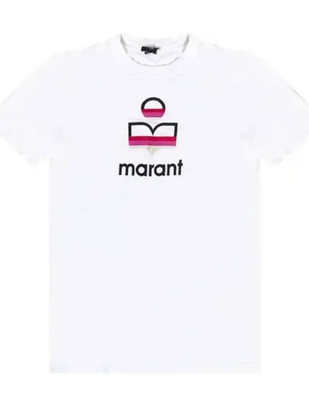 Karman Logo Linen Short Sleeve T-Shirt White - ISABEL MARANT - BALAAN 3