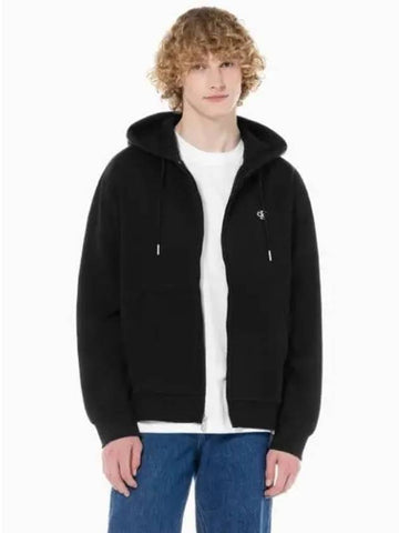 JEANS Men s Black Archive Logo Fleece Zip up Hoodie 40QM434 BAE - CALVIN KLEIN - BALAAN 1