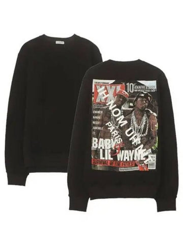 NUW19273 009 Lil Wayne Printing Crew Neck Black Men s Sweatshirt TR 270285 - IH NOM UH NIT - BALAAN 1