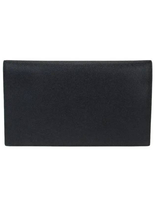 Uptown Grain de Poudre Embossed Leather Clutch Bag Black - SAINT LAURENT - BALAAN 5