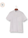 Men's Embroidered H Button PK Shirt Marine - HERMES - BALAAN.