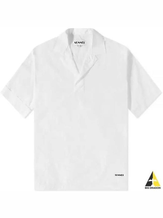 Popover drawstring short sleeve shirt cream charcoal MRTWMSHR004 TAF001 - SUNNEI - BALAAN 1