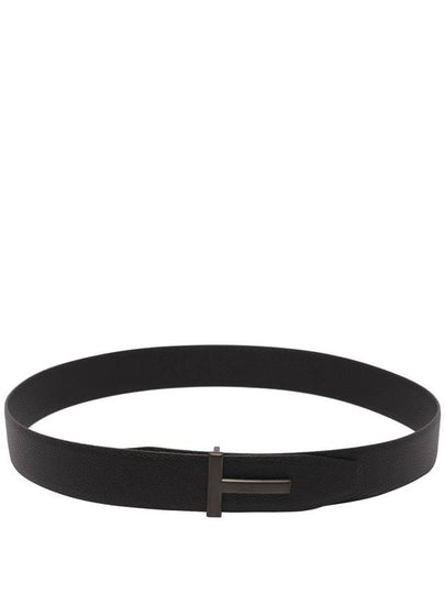 Men's Logo Reversible Leather Belt Black - TOM FORD - BALAAN 2