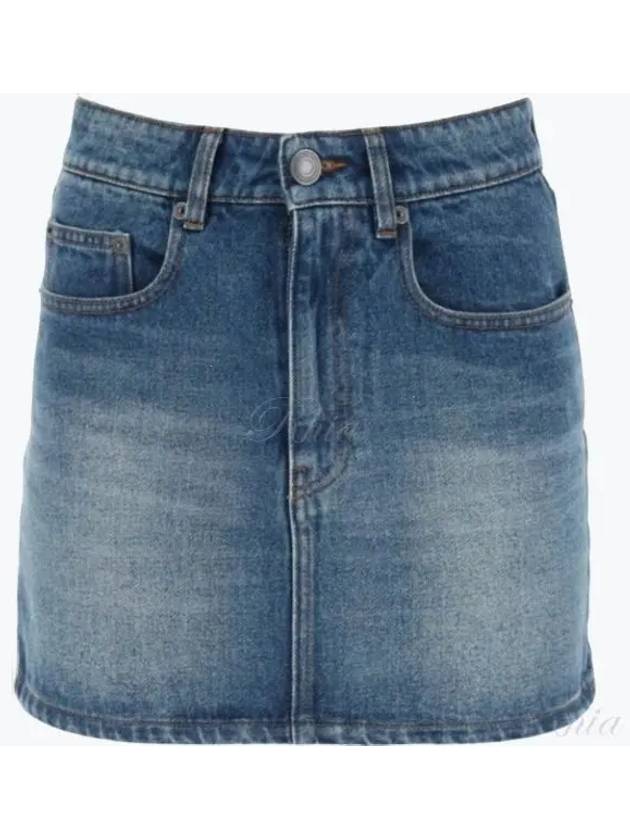 Pocket Cotton Denim H-line Skirt Blue - AMI - BALAAN 2