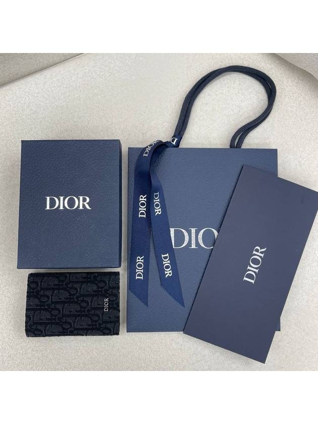 Bi-Fold Card Holder Black  Oblique Jacquard - DIOR - BALAAN 8