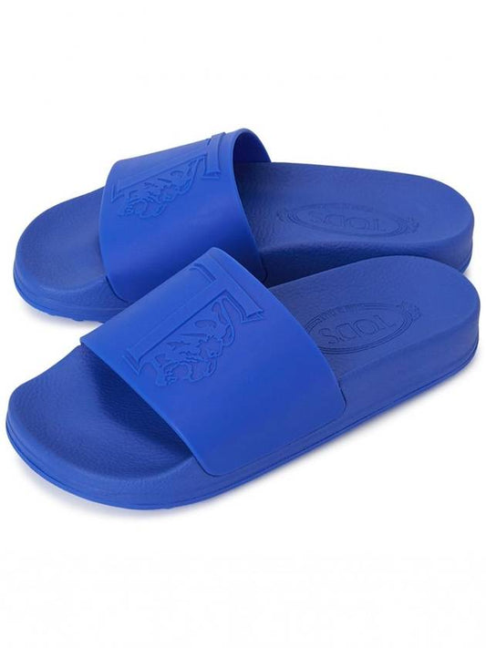 T Logo Flat Slippers Blue - TOD'S - BALAAN 2