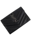 414404 Caviar Cassandra Matelasse Card Wallet 33581Y - SAINT LAURENT - BALAAN 1