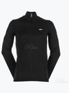 Logo Print Zipper Neck Cotton Blend Long Sleeve T-Shirt Black - HUGO BOSS - BALAAN 2