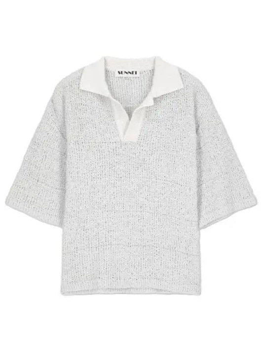 short sleeve polo knit shirt gray t collar - SUNNEI - BALAAN 1