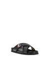 Vitello Calf Enamel Criss Cross Loafer Sandals Black - THOM BROWNE - BALAAN 3