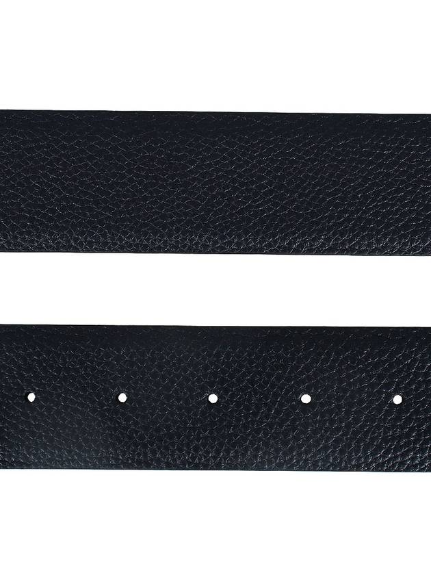 Sliver Soft Grain Leather T Icon Belt Dark Navy Black - TOM FORD - BALAAN 5