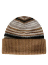 Logo Striped Beanie Brown - GANNI - BALAAN 3