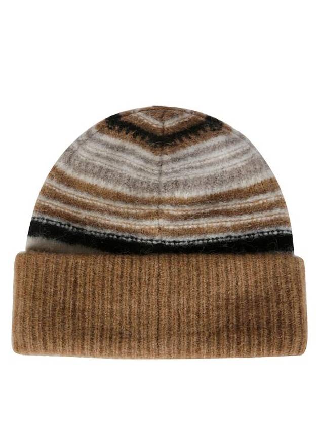 Logo Striped Beanie Brown - GANNI - BALAAN 3