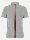 Classic Pique Center Back Stripe Relaxed Fit Short Sleeve Polo Shirt Grey - THOM BROWNE - BALAAN 3