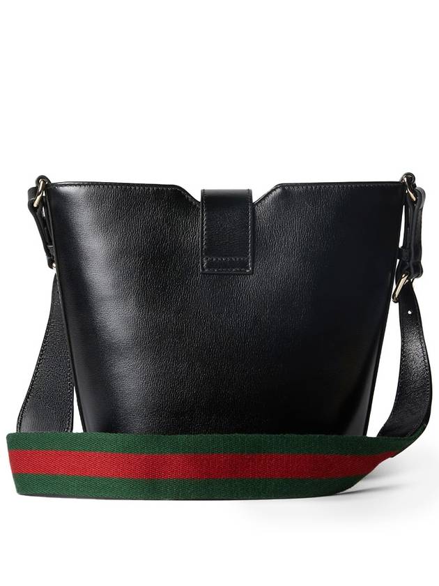 Mini Leather Bucket Shoulder Bag Black - GUCCI - BALAAN 3