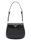 Cleo Brushed Leather Mini Shoulder Bag Black - PRADA - BALAAN 2