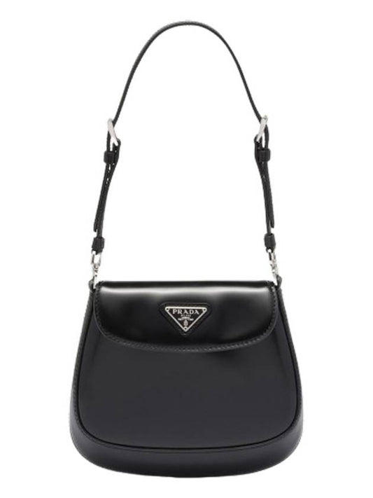 Cleo Brushed Leather Mini Shoulder Bag Black - PRADA - BALAAN 2