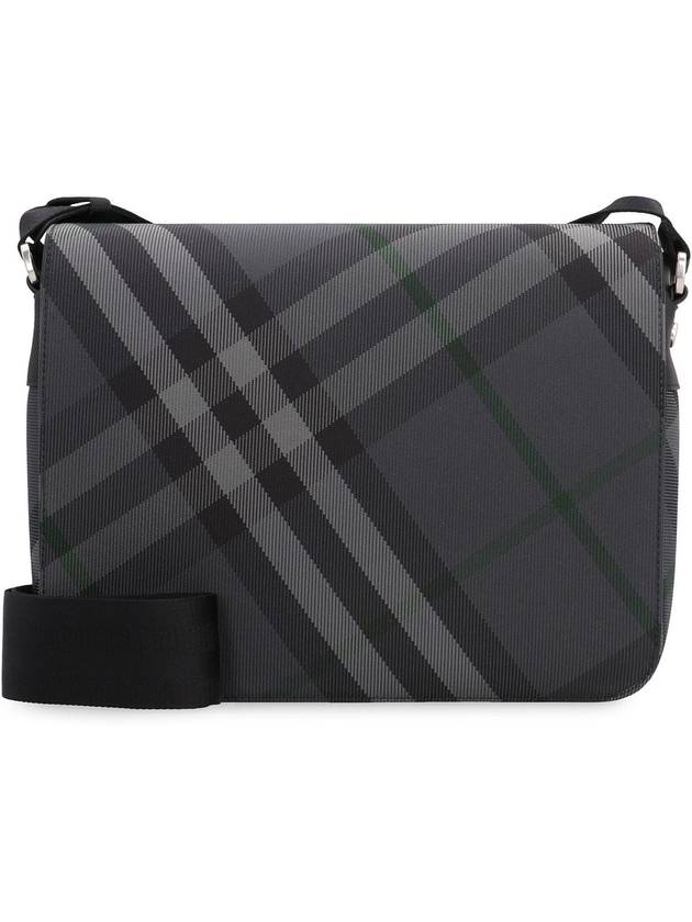 Grid Check Messenger Bag Charcoal - BURBERRY - BALAAN 3