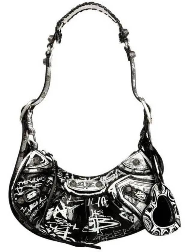 Le Cagole XS Graffiti Lambskin Shoulder Bag Black - BALENCIAGA - BALAAN 2