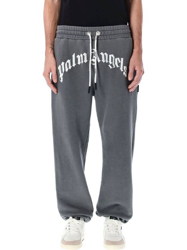 Curved Logo Track Pants Black - PALM ANGELS - BALAAN 1