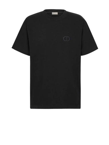 CD Icon Relaxed Fit Organic Cotton Short Sleeve T-Shirt Black - DIOR - BALAAN 1