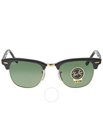 Eyewear Clubmaster Gold Metal Sunglasses Black Green - RAY-BAN - BALAAN 2