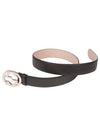 Men's Interlocking G Signature Leather Belt Black - GUCCI - BALAAN 4