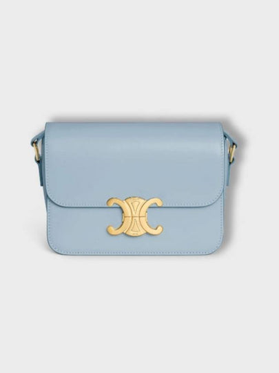 Teen Triomphe Shiny Calfskin Cross Bag Light Blue - CELINE - BALAAN 2