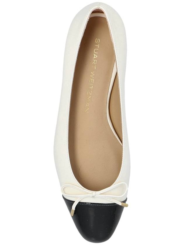 Stuart Weitzman Leather Shoes Sleek Bow, Women's, Cream - STUART WEITZMAN - BALAAN 6