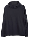 Logo Men's Hoodie Black - CP COMPANY - BALAAN.