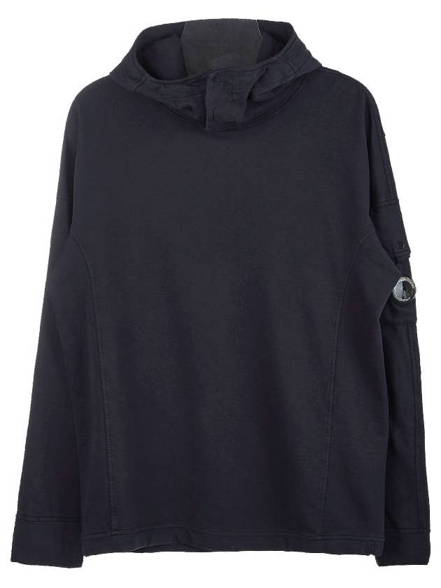 Logo Men's Hoodie Black - CP COMPANY - BALAAN.