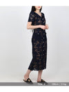 Navy lace open neck midi dress - SELF PORTRAIT - BALAAN 8