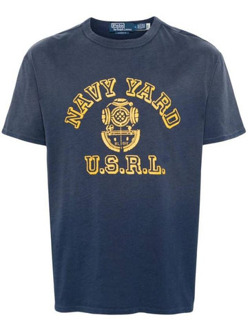 Navy Yard Print Short Sleeve T-Shirt Navy - POLO RALPH LAUREN - BALAAN 1