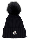 Women s Pom Logo Patch Beanie 3B00027 M1131 999 - MONCLER - BALAAN 1