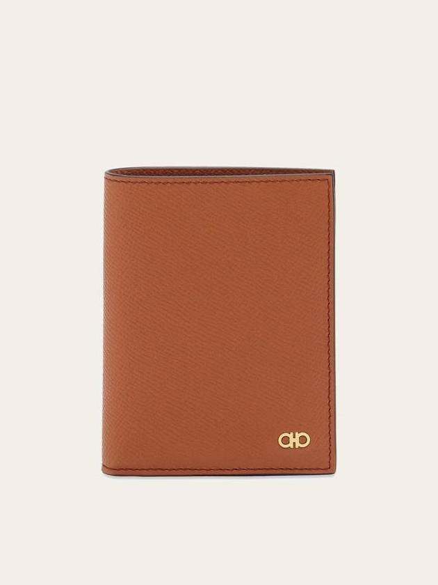 Gancini Compact Half Wallet Brown - SALVATORE FERRAGAMO - BALAAN 1