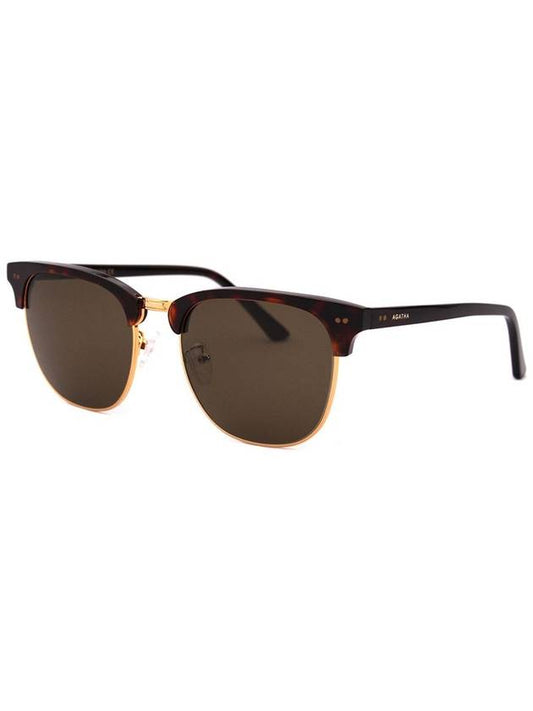 AG E104S C3 square gold rimmed horn luxury sunglasses - AGATHA - BALAAN 1
